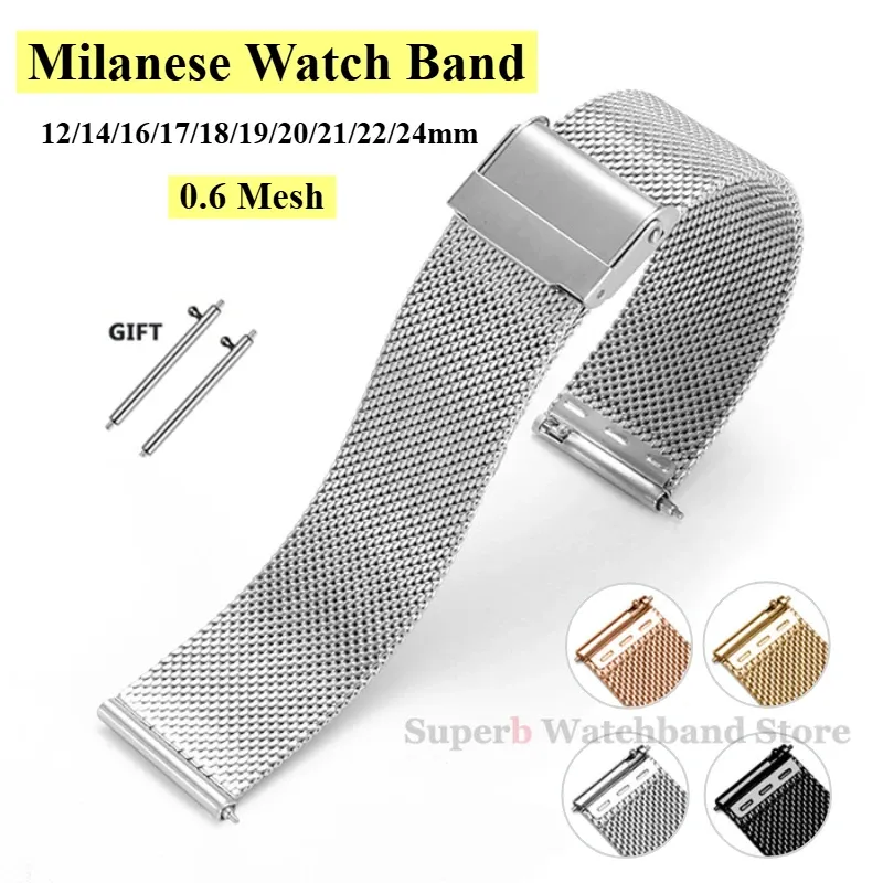 Bracelet milanais universel 12 à 24 mm
