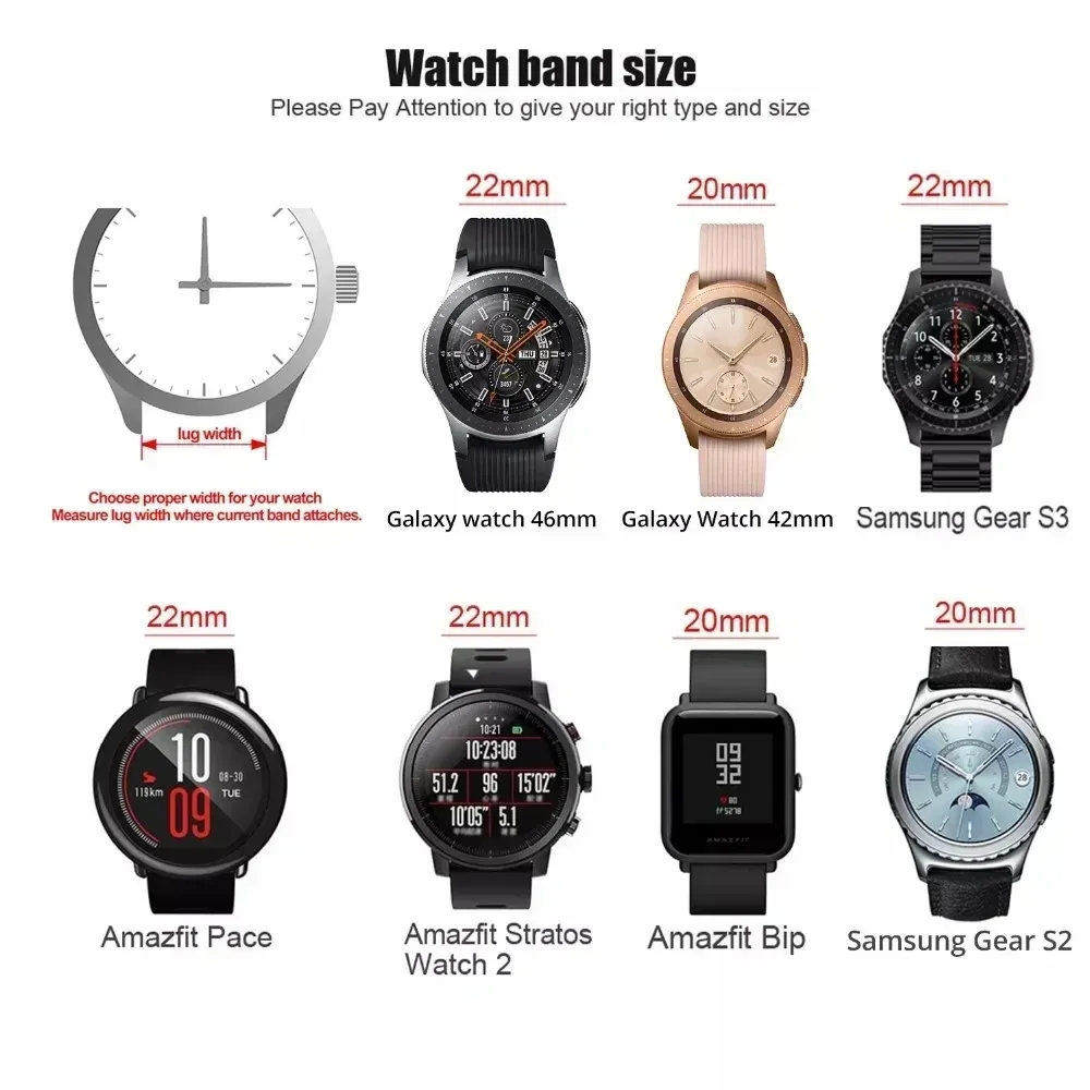 Bracelet montre acier 18 à 22 mm