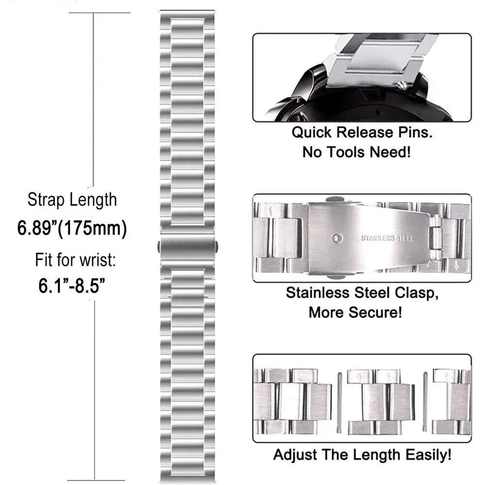 Bracelet montre acier 18 à 22 mm