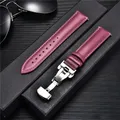 Bracelet montre cuir 18 à 24 mm boucle papillon – Couleur du bracelet purple