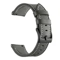 Bracelet montre cuir 20 à 22 mm pour Huawei Watch GT5 – Couleur du bracelet grey-white
