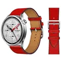 Bracelet montre cuir 22 mm pour Xiaomi Watch Redmi – Couleur du bracelet red