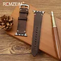 Bracelet montre cuir 38 à 49 mm pour Apple Watch 1 à 10 – Couleur du bracelet Dark Brown