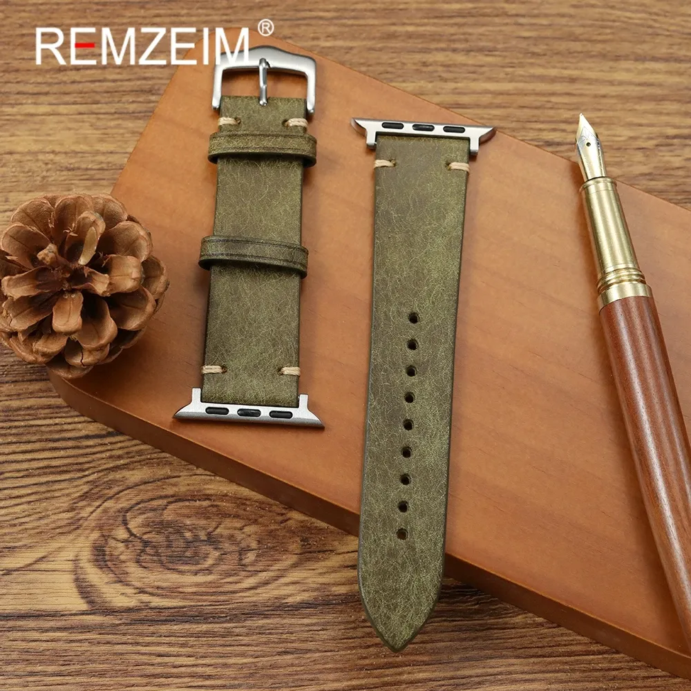 Bracelet montre cuir 38 à 49 mm pour Apple Watch 1 à 10