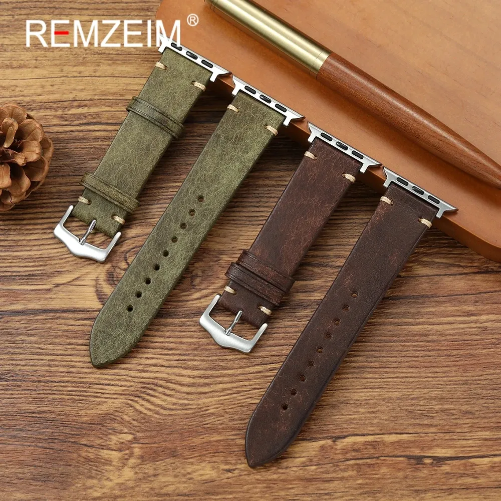 Bracelet montre cuir 38 à 49 mm pour Apple Watch 1 à 10