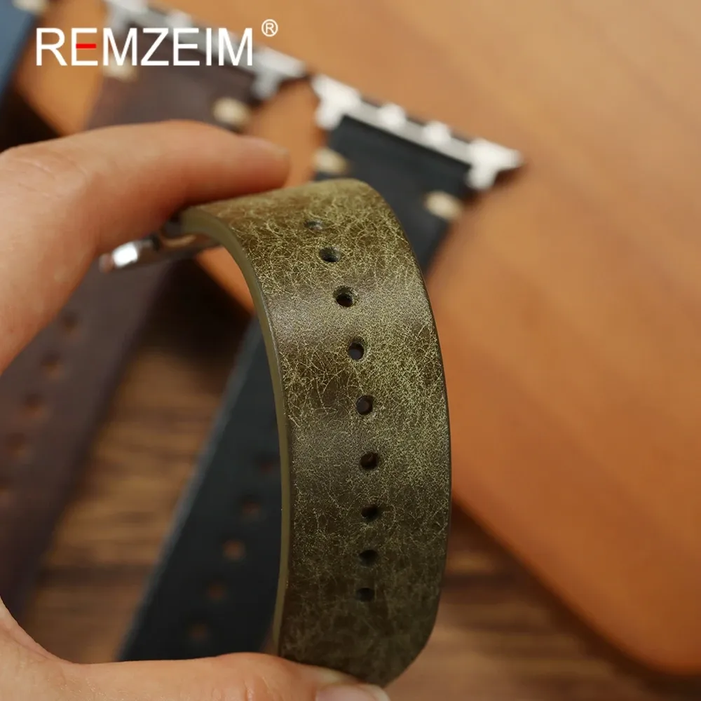 Bracelet montre cuir 38 à 49 mm pour Apple Watch 1 à 10