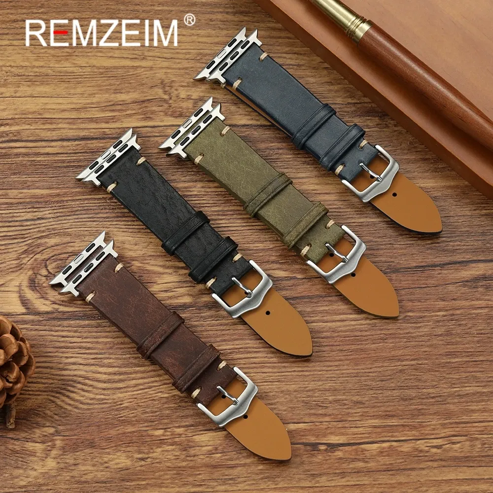 Bracelet montre cuir 38 à 49 mm pour Apple Watch 1 à 10