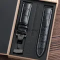 Bracelet montre cuir alligator 12 à 24 mm – Couleur du bracelet BKWH-BK