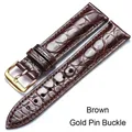 Bracelet montre cuir alligator 12 à 24 mm – Couleur du bracelet Brown gold pin
