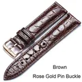 Bracelet montre cuir alligator 12 à 24 mm – Couleur du bracelet Brown rose gold pin