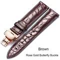Bracelet montre cuir alligator 12 à 24 mm – Couleur du bracelet Brown rosegold HDK
