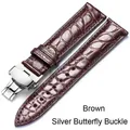Bracelet montre cuir alligator 12 à 24 mm – Couleur du bracelet Brown silver HDK