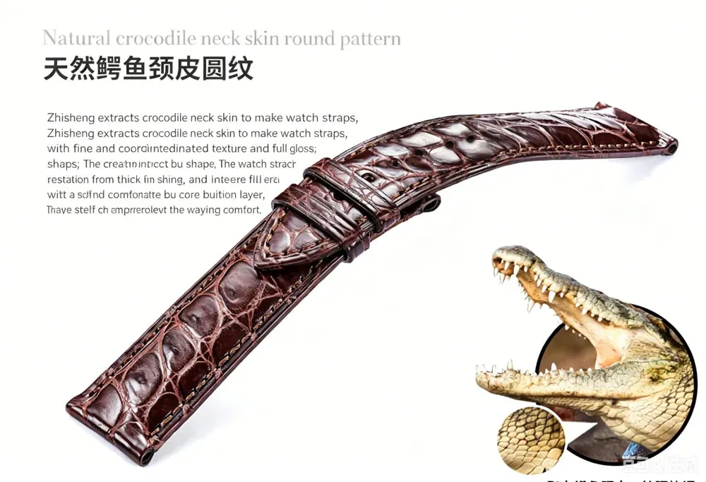 Bracelet montre cuir alligator 12 à 24 mm