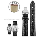 Bracelet montre cuir alligator 16 à 21 mm – Couleur du bracelet A-Black  silver
