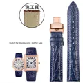 Bracelet montre cuir alligator 16 à 21 mm – Couleur du bracelet A-Royal Blue rose g