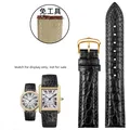 Bracelet montre cuir alligator 16 à 21 mm – Couleur du bracelet Black golden