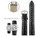 Bracelet montre cuir alligator 16 à 21 mm – Couleur du bracelet Black  silver