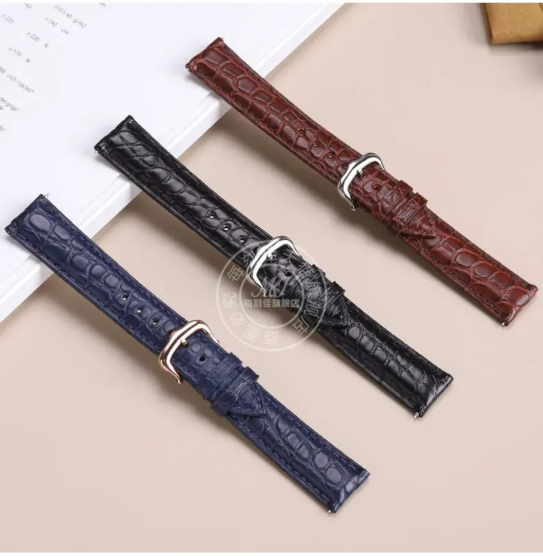 Bracelet montre cuir alligator 16 à 21 mm