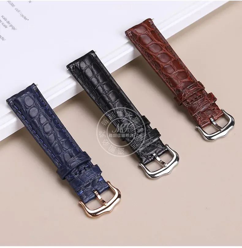 Bracelet montre cuir alligator 16 à 21 mm