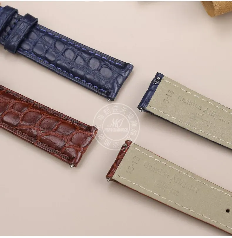 Bracelet montre cuir alligator 16 à 21 mm