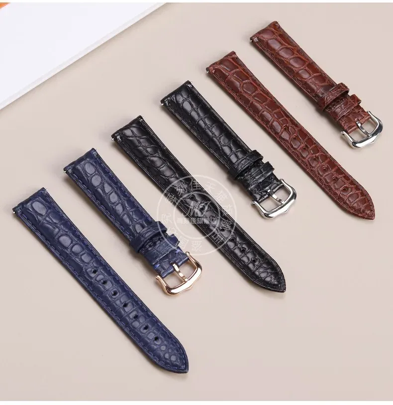 Bracelet montre cuir alligator 16 à 21 mm