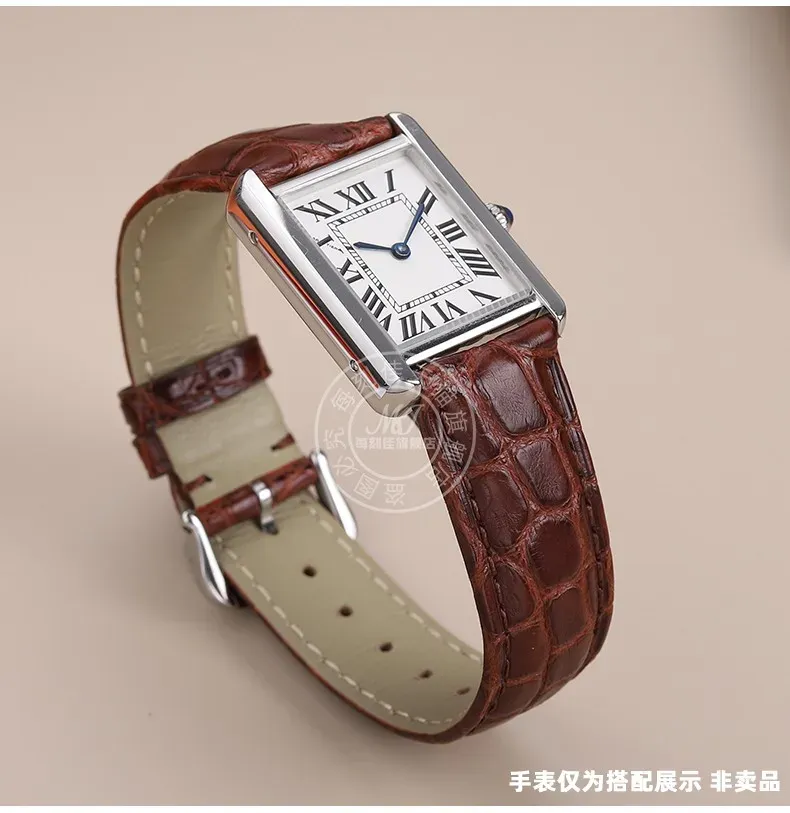 Bracelet montre cuir alligator 16 à 21 mm