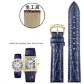 Bracelet montre cuir alligator 16 à 21 mm – Couleur du bracelet Royal Blue golden