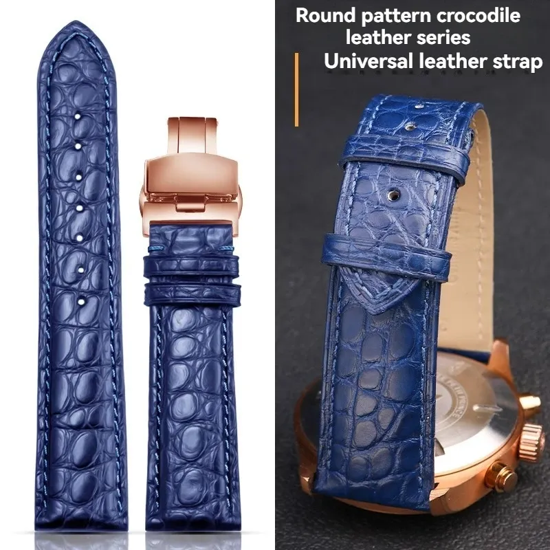 Bracelet montre cuir alligator 18 à 22 mm
