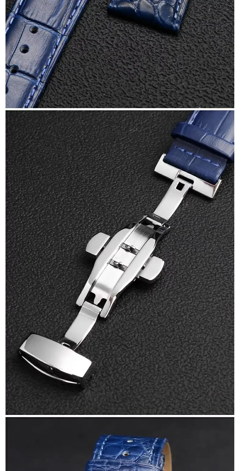 Bracelet montre cuir alligator 18 à 22 mm