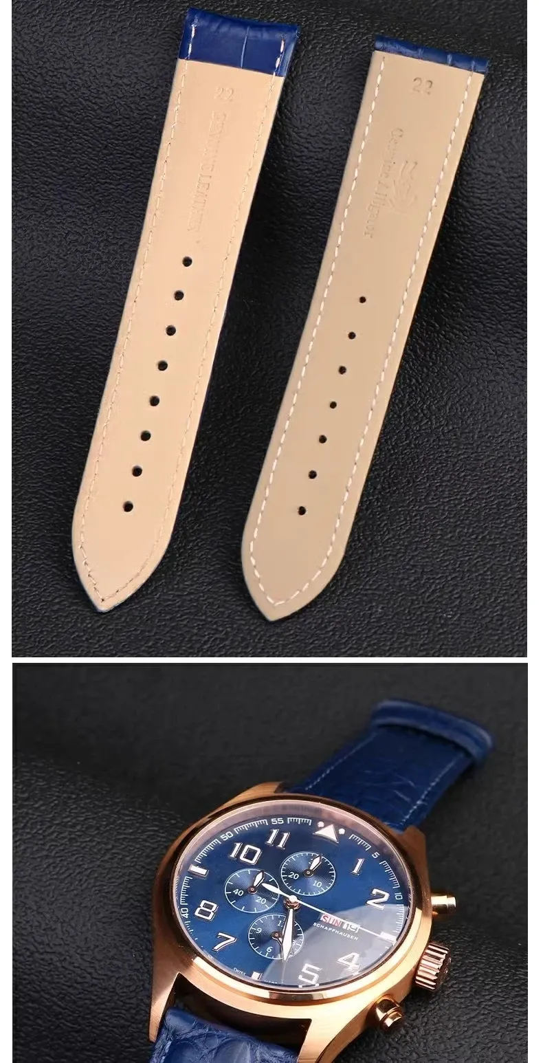 Bracelet montre cuir alligator 18 à 22 mm
