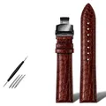 Bracelet montre cuir alligator 18 à 24 mm pour homme – Couleur du bracelet BR BR black
