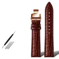 Bracelet montre cuir alligator 18 à 24 mm pour homme – Couleur du bracelet BR BR rose