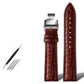 Bracelet montre cuir alligator 18 à 24 mm pour homme – Couleur du bracelet BR BR silver