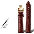 Bracelet montre cuir alligator 18 à 24 mm pour homme – Couleur du bracelet BR white gold