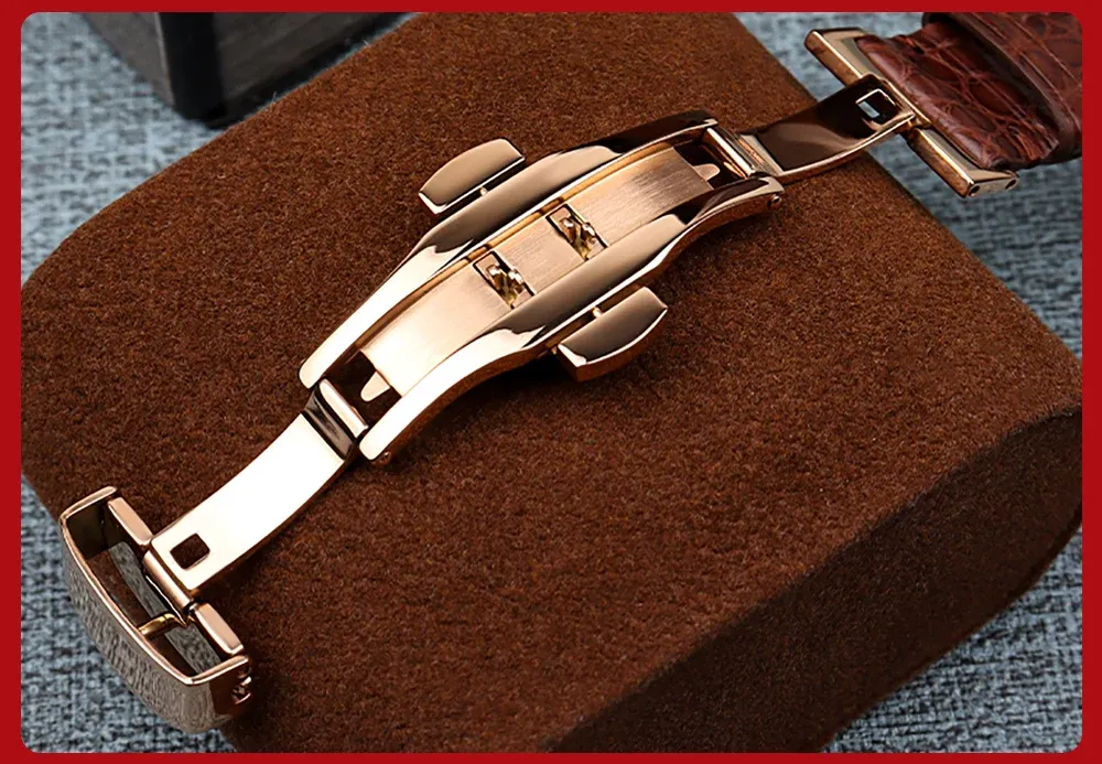 Bracelet montre cuir alligator 18 à 24 mm pour homme