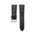 Bracelet montre cuir alligator 18 à 28 mm – Couleur du bracelet black silver buckle
