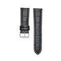 Bracelet montre cuir alligator 18 à 28 mm – Couleur du bracelet black white silver