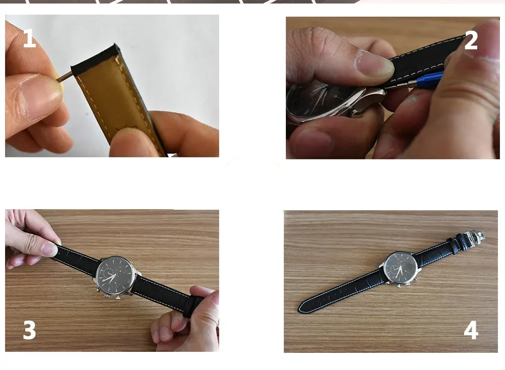 Bracelet montre cuir alligator 18 à 28 mm