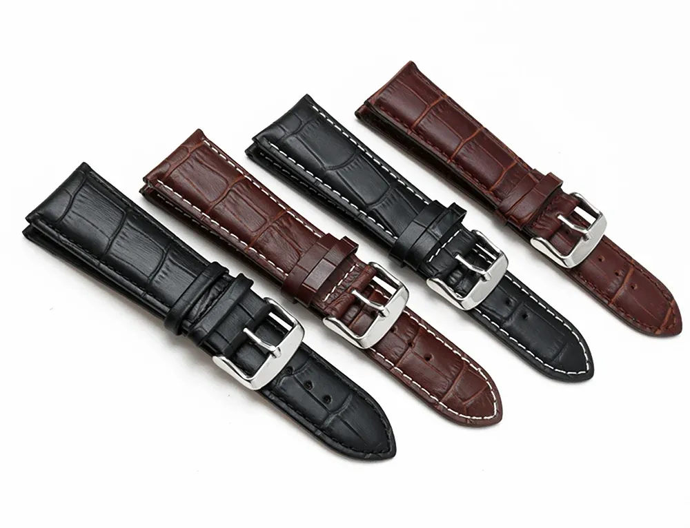 Bracelet montre cuir alligator 18 à 28 mm