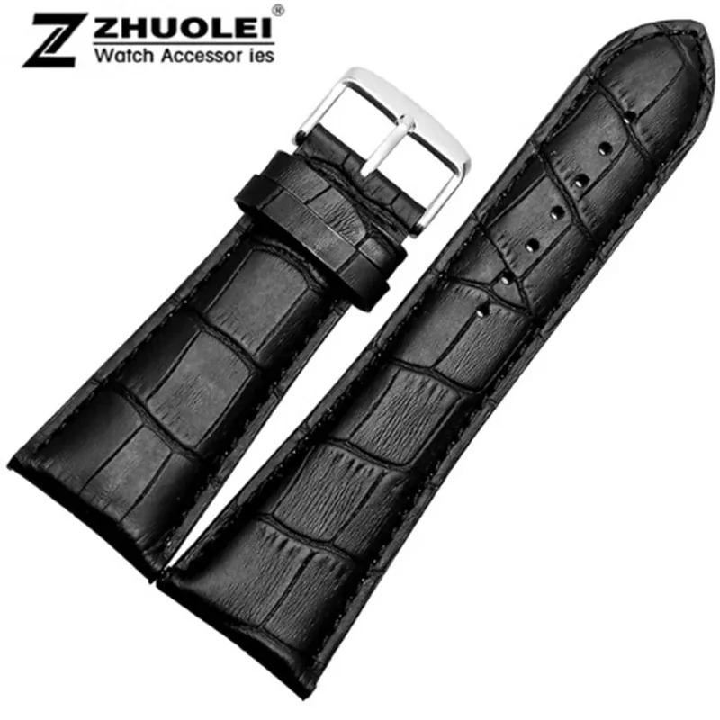 Bracelet montre cuir alligator 18 à 28 mm grande largeur
