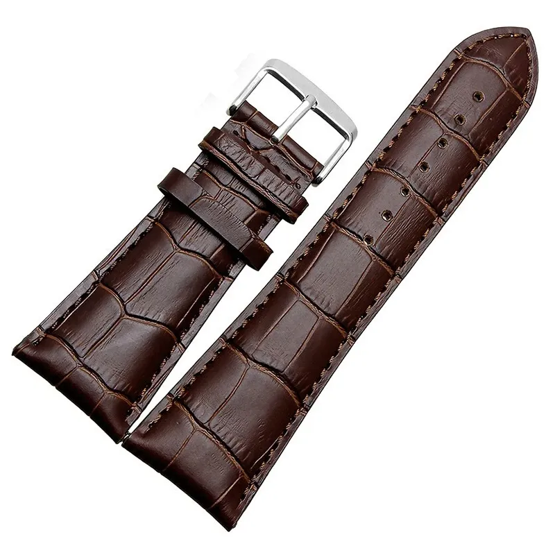 Bracelet montre cuir alligator 18 à 28 mm grande largeur