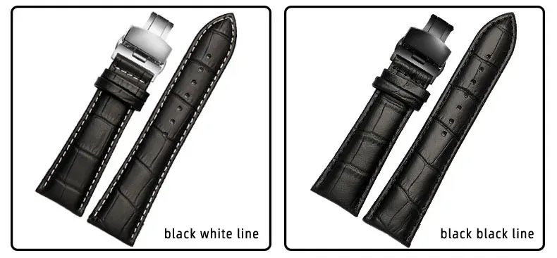 Bracelet montre cuir alligator 18 à 28 mm grande largeur