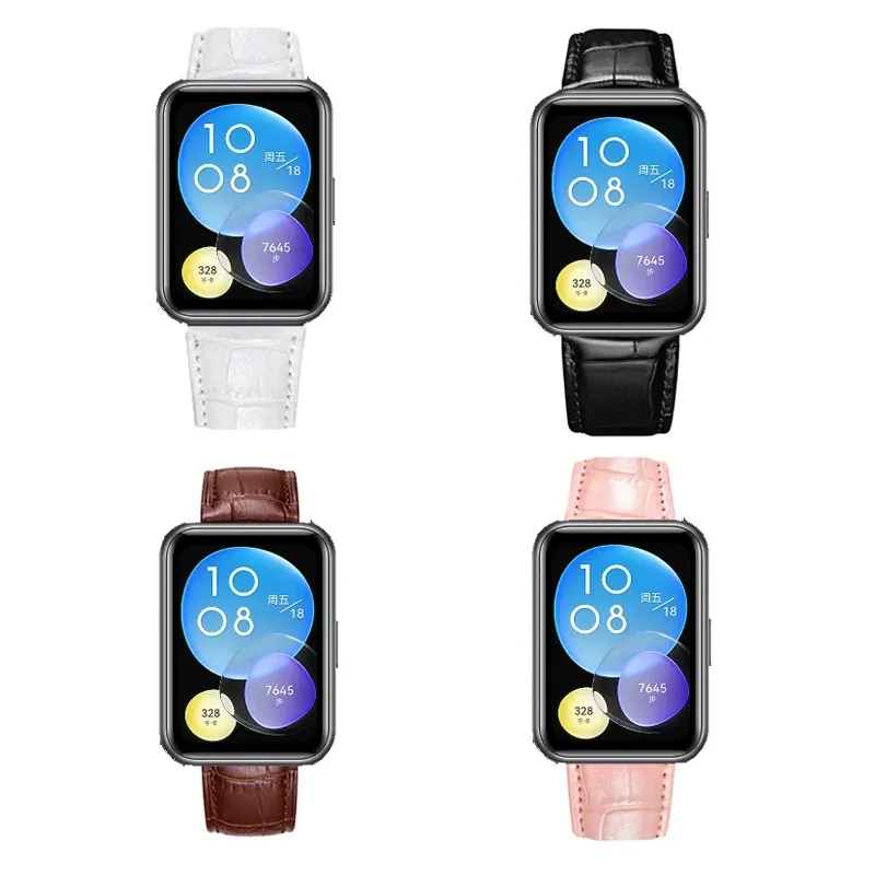 Bracelet montre cuir avec connecteur pour Huawei Watch Fit