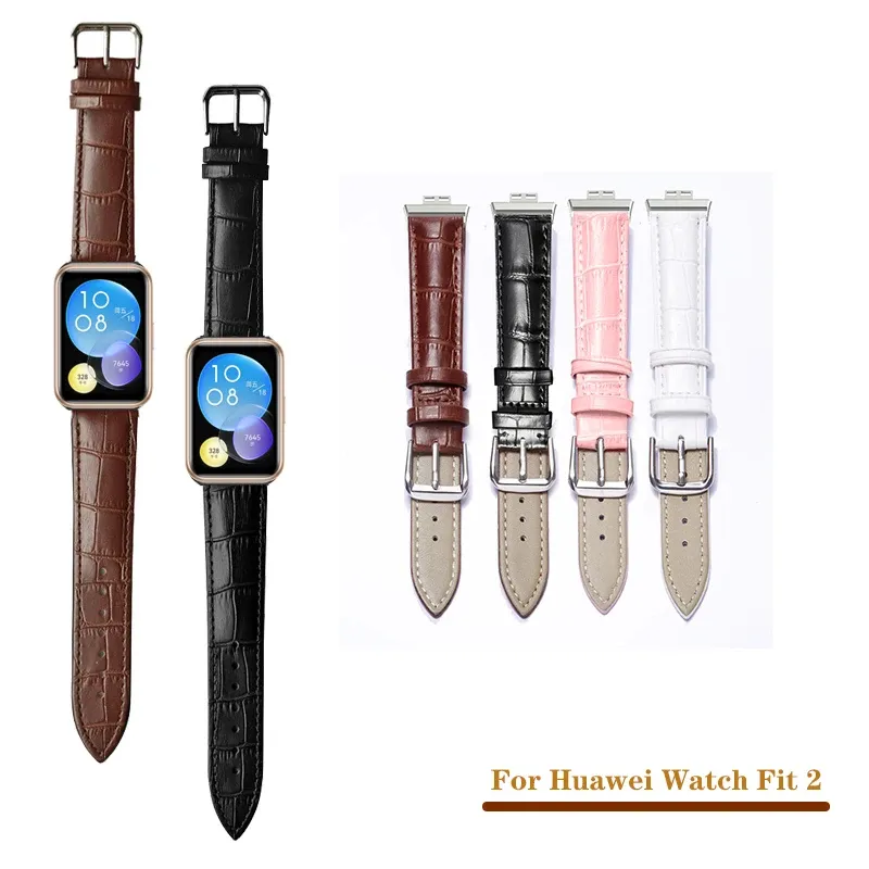 Bracelet montre cuir avec connecteur pour Huawei Watch Fit