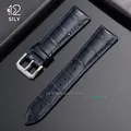 Bracelet montre cuir bambou 12 à 22 mm pour Seiko – Couleur du bracelet Dark Blue