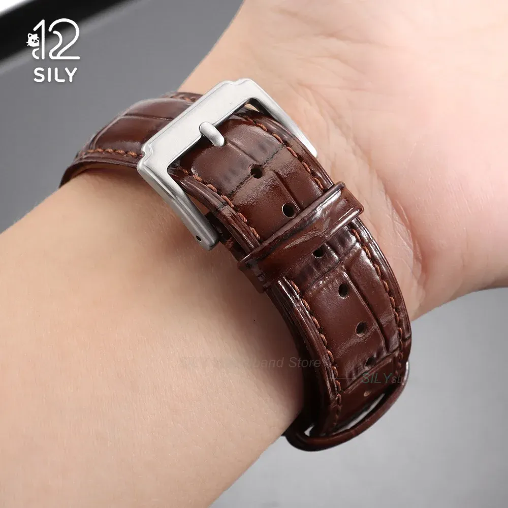 Bracelet montre cuir bambou 12 à 22 mm pour Seiko