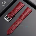 Bracelet montre cuir bambou 12 à 22 mm pour Seiko – Couleur du bracelet Red