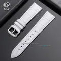 Bracelet montre cuir bambou 12 à 22 mm pour Seiko – Couleur du bracelet White