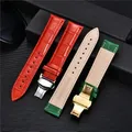 Bracelet montre cuir bambou 18 à 24 mm boucle papillon – 5