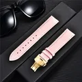 Bracelet montre cuir bambou 18 à 24 mm boucle papillon – Couleur du bracelet pink-gold